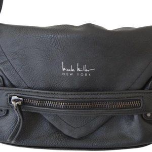 nicole miller faux leather cross body with zipper